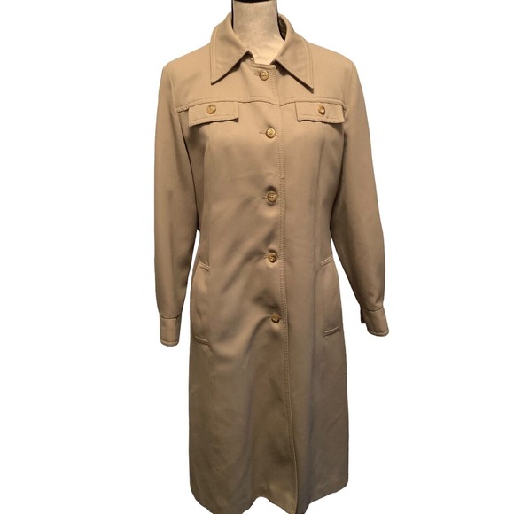 Forecaster of Boston Trench Coat Womens Size‎ 12 Zip Out Lining Union USA VTG - Picture 1 of 16
